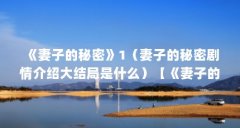 《妻子的秘密》1（妻子的秘密剧情介绍大结局是什么）【《妻子的秘密》妻子