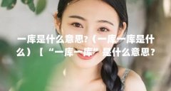 一库是什么意思?（一库一库是什么）【“一库一库”是什么意思？】