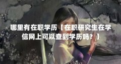 哪里有在职学历【在职研究生在学信网上可以查到学历吗?】