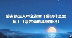 蒙古语骂人中文谐音(蒙语什么意思)【蒙古语的基础知识】