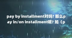 pay by installment对吗? 那么pay in/on installment呢? 如(pay in cash和pay by credit card有什么