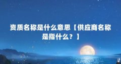资质名称是什么意思【供应商名称是指什么？】