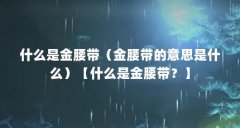 什么是金腰带（金腰带的意思是什么）【什么是金腰带？】