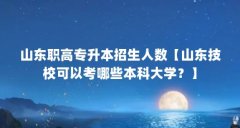 山东职高专升本招生人数【山东技校可以考哪些本科大学？】