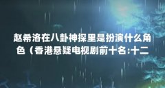 赵希洛在八卦神探里是扮演什么角色（香港悬疑电视剧前十名:十二传说上榜,第