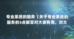 专业系统的服务【关于专业系统的服务的3点解答对大家有用，对大家有用】