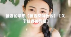 桂香的意思(桂香又叫什么)【关于桂香的问题】