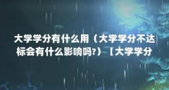 大学学分有什么用(大学学分不达标会有什么影响吗?)【大学学分不达标会有