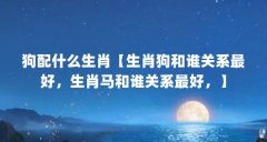 狗配什么生肖【生肖狗和谁关系最好,生肖马和谁关系最好,】