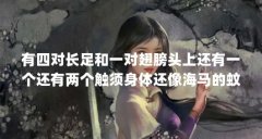 有四对长足和一对翅膀头上还有一个还有两个触须身体还像海马的蚊子是...（黑