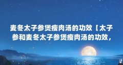 麦冬太子参煲瘦肉汤的功效【太子参和麦冬太子参煲瘦肉汤的功效，医生回答详