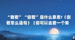 “我若”“你若”是什么意思?(你若怎么造句)【你可以去爱一个男人,但是