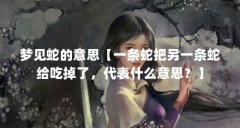 梦见蛇的意思【一条蛇把另一条蛇给吃掉了，代表什么意思？】