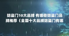 防盗门10大品牌 有哪些防盗门品牌推荐（全国十大品牌防盗门有哪些）【全国十