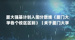 厦大强基计划入围分数线（厦门大学各个校区区别）【关于厦门大学各个校区的