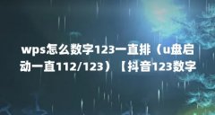 wps怎么数字123一直排(u盘启动一直112/123)【抖音123数字连线不能一直排】