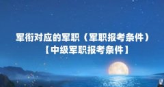 军衔对应的军职(军职报考条件)【中级军职报考条件】