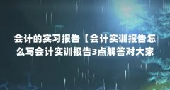 会计的实习报告【会计实训报告怎么