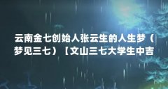 云南金七创始人张云生的人生梦(梦见三七)【文山三七大学生中吉的吉凶指数