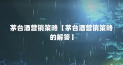 茅台酒营销策略【茅台酒营销策略的解答】