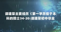 谭建荣主要经历（第一学历低于本科的院士34-20:谭建荣初中毕业后在机床厂工作