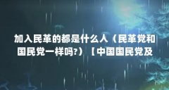 加入民革的都是什么人（民革党和国民党一样吗?）【中国国民党及中国国民党