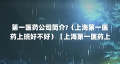 第一医药公司简介?(上海第一医药上班好不好)【上海第一医药上班好不好】