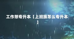工作想专升本【上班族怎么专升本】