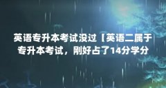 英语专升本考试没过【英语二属于专升本考试,刚好占了14分学分】