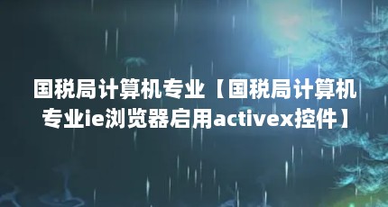 国税局计算机专业【国税局计算机专业ie浏览器启用activex控件】