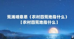 荒滩啥意思(农村四荒地指什么)【农村四荒地指什么】