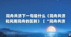 同舟共济下一句是什么(同舟共济和风雨同舟的区别)【“同舟共济”和“风雨