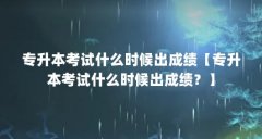 专升本考试什么时候出成绩【专升本考试什么时候出成绩？】