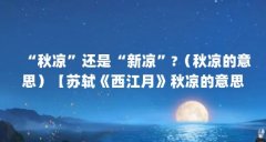 “秋凉”还是“新凉”?(秋凉的意思)【苏轼《西江月》秋凉的意思秋凉的意