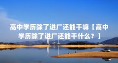 高中学历除了进厂还能干嘛【高中学历除了进厂还能干什么?】