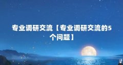 专业调研交流【专业调研交流的5个问题】