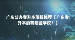 广东公办专升本院校推荐【广东专升本的有哪些学校？】