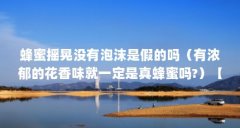 蜂蜜摇晃没有泡沫是假的吗（有浓郁的花香味就一定是真蜂蜜吗?）【如何辨别