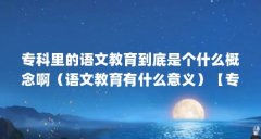 专科里的语文教育到底是个什么概念啊（语文教育有什么意义）【专科语文教育