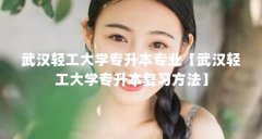 武汉轻工大学专升本专业【武汉轻工大学专升本复习方法】