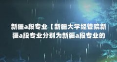 新疆a段专业【新疆大学经管院新疆a段专业分别为新疆a段专业的解答】