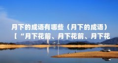 月下的成语有哪些（月下的成语）【“月下花前、月下花前、月下花前、月下花