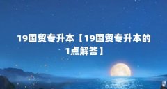 19国贸专升本【19国贸专升本的1点解答】