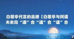 白敬亭代言的品牌【白敬亭与阿道夫志同“道”合“道”合“道”合“道”合】