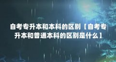 自考专升本和本科的区别【自考专升本和普通本科的区别是什么】