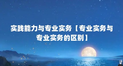 实践能力与专业实务【专业实务与专业实务的区别】