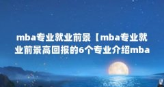 mba专业就业前景【mba专业就业前景高回报的6个专业介绍mba专业就业前景】