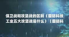 保卫战和攻坚战的区别(国防科技工业五大攻坚战是什么)【国防科技工业五大