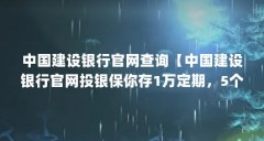 中国建设银行官网查询【中国建设银行官网投银保你存1万定期，5个费用介绍】