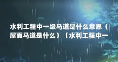水利工程中一级马道是什么意思（屋面马道是什么）【水利工程中一级马道是什